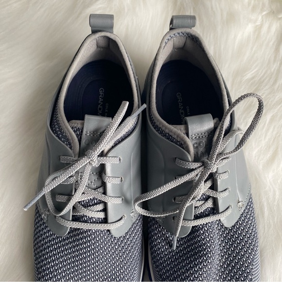 Cole Haan GrandMøtion (GrandMotion) Knit Gray & Blue Men’s Leather Sneakers - Picture 3 of 15